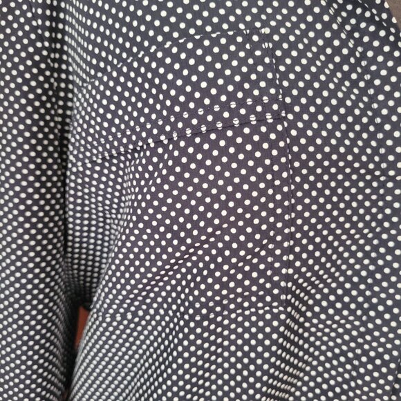 Liz Claiborne Polka Dot Button-Up Shirt Womens L 100% Polyester - Picture 2 of 5